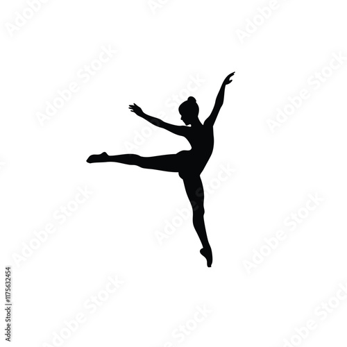 A ballet girl vector silhouettes