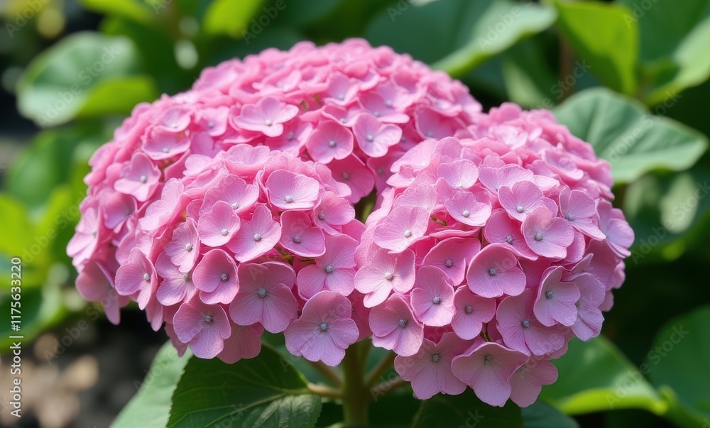 Beautiful pink hydrangea in full bloom Beautiful pink hydrangea in full bloom