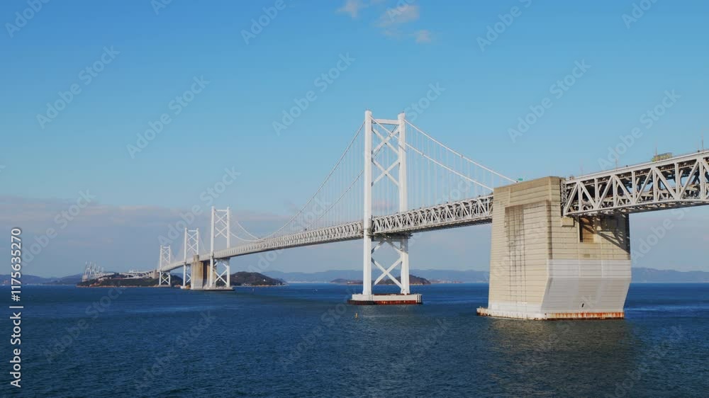 Beautiful view of big bridge on the sea, Seto Ohashi Bridge in Kagawa Prefecture in Japan, Travel or architecture Beautiful view of big bridge on the sea, Seto Ohashi Bridge in Kagawa Prefecture in Japan, Travel or architecture