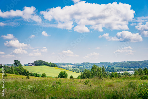 landscape with sky and clouds, kashubia, poland