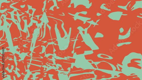 Vector simple abstract background. Colorful illustration with orange and green colors