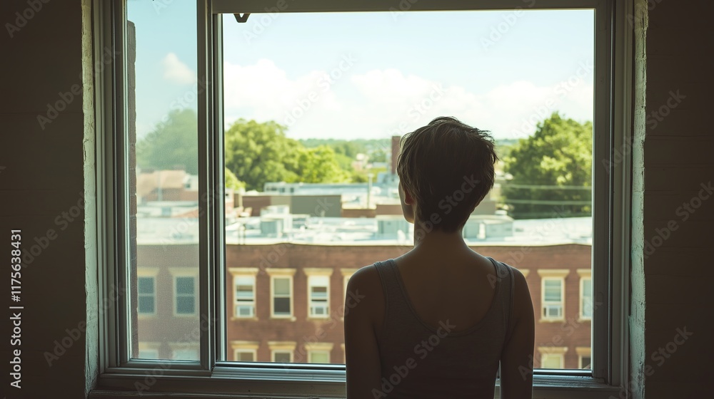 Single person gazing thoughtfully through a window, reflecting on solitude and introspection, capturing the essence of personal contemplation and inner peace. Single person gazing thoughtfully through a window, reflecting on solitude and introspection, capturing the essence of personal contemplation and inner peace.