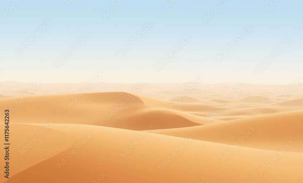 Vast desert landscape at golden hour Vast desert landscape at golden hour