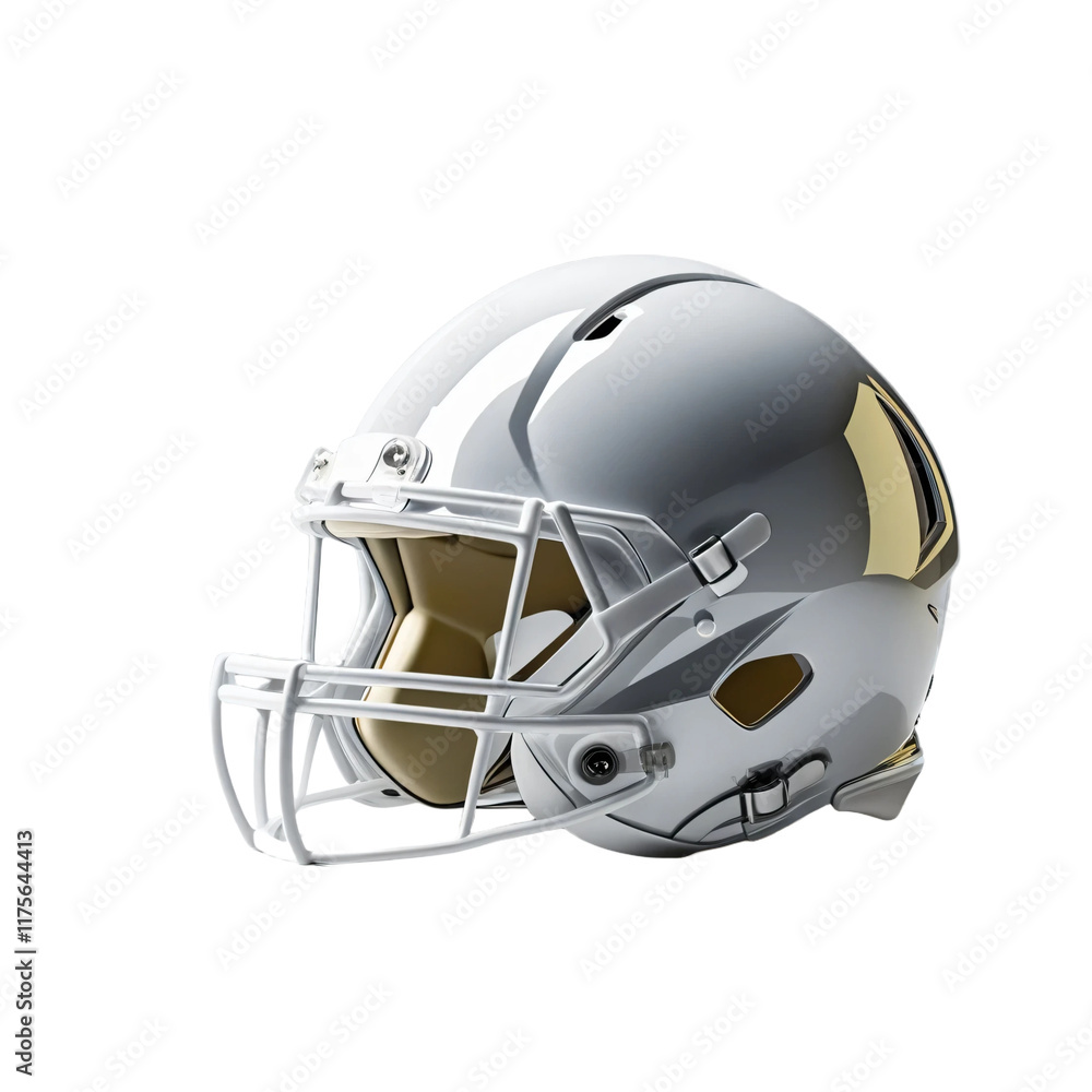 Fototapeta premium White football helmet isolated on transparent background