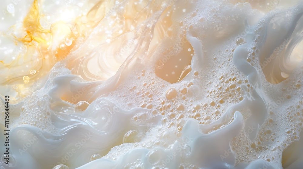 Artistic light-filled abstract scene with radiant white foam particles softly scattered Artistic light-filled abstract scene with radiant white foam particles softly scattered
