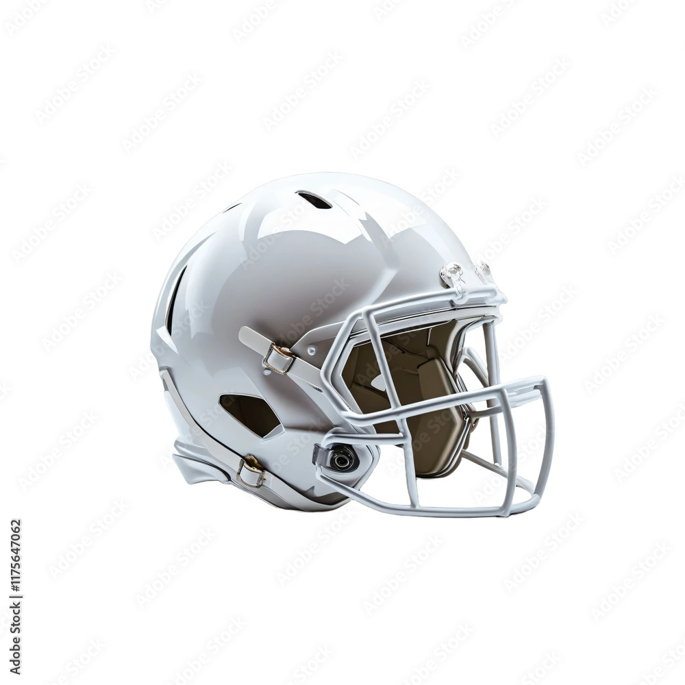 Fototapeta premium White football helmet isolated on transparent background