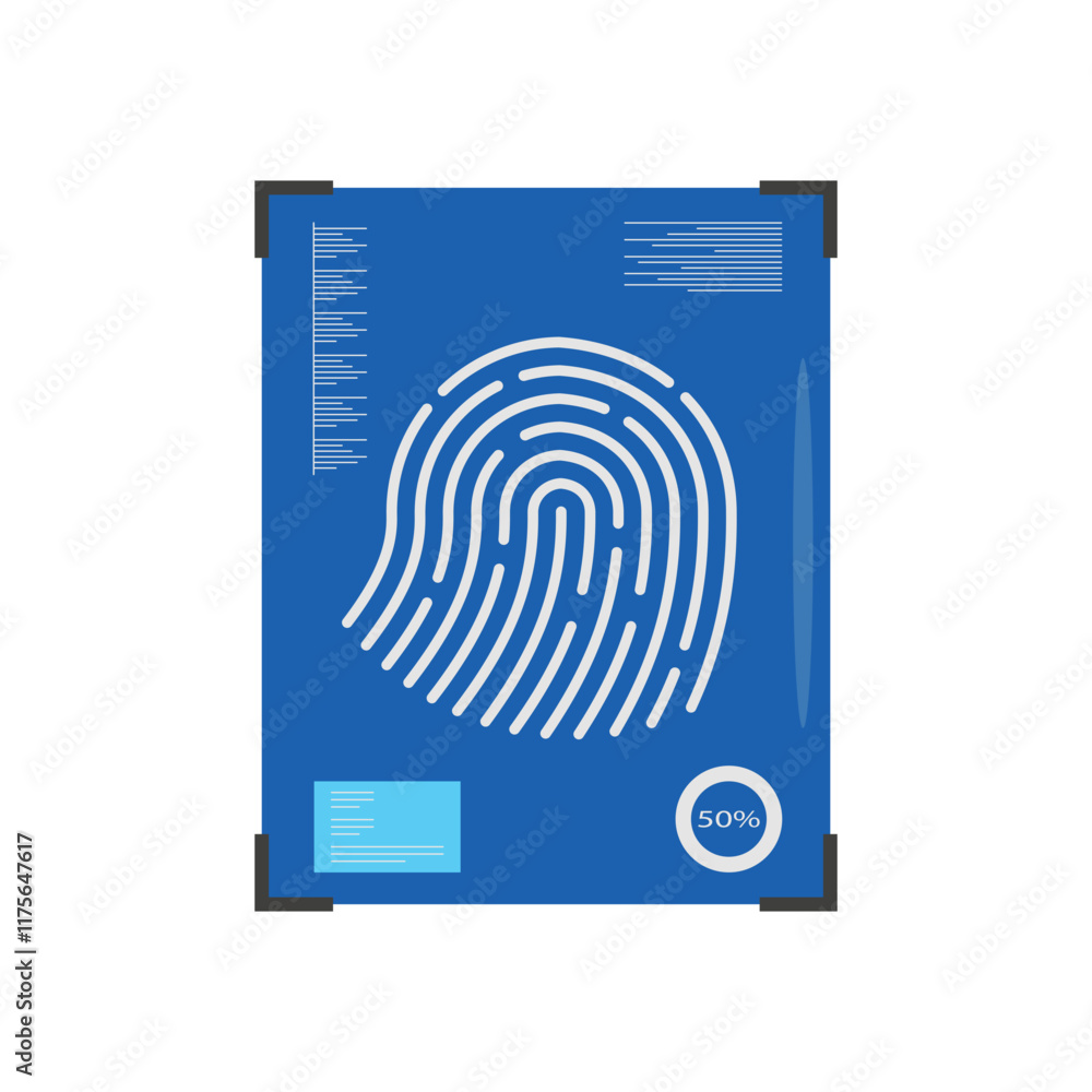 Fingerprint Flat Icon, Vector illustration Fingerprint Flat Icon, Vector illustration