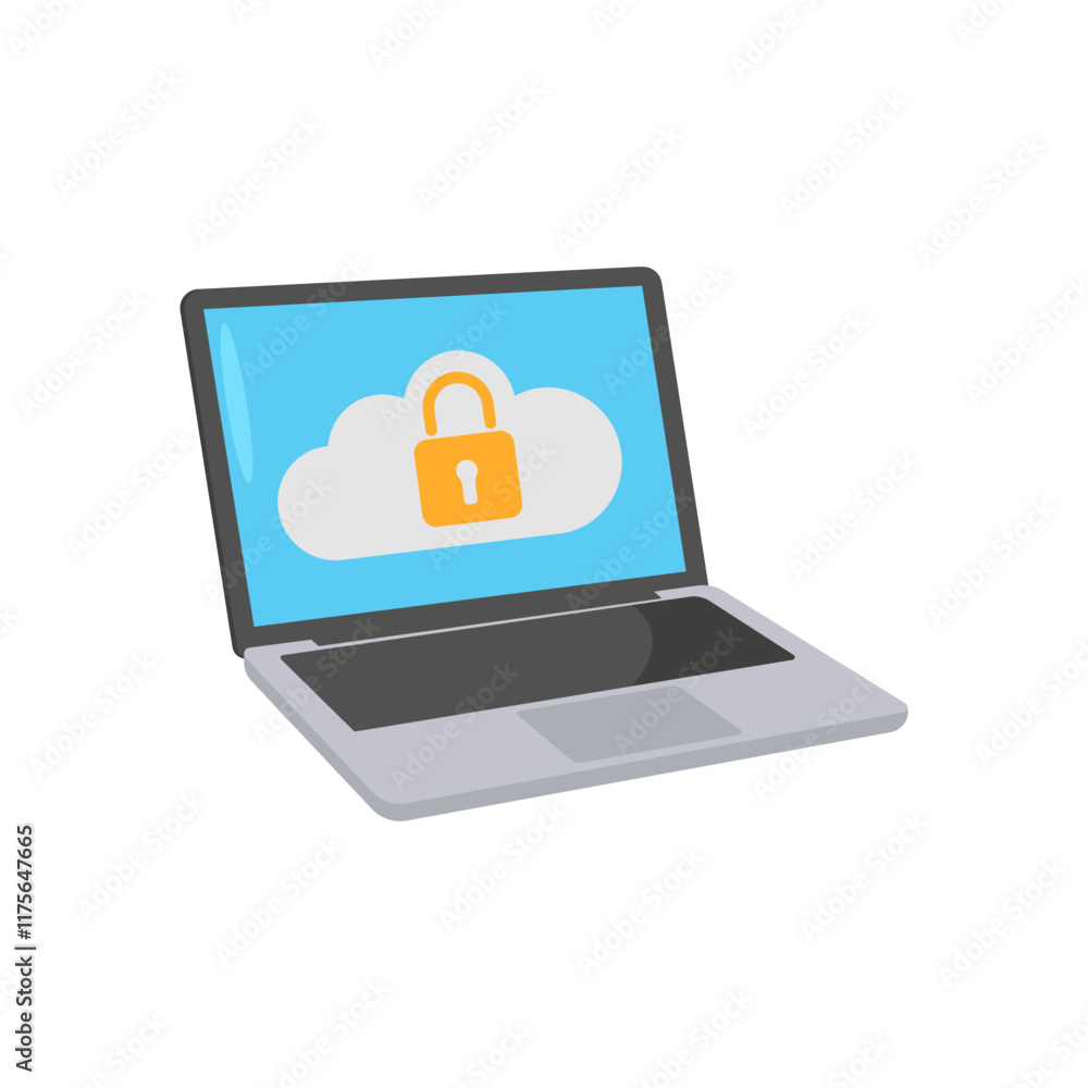 Cloud Security Flat Icon, Vector illustration Cloud Security Flat Icon, Vector illustration