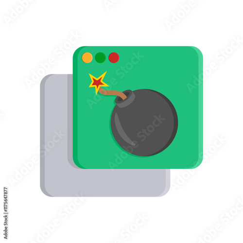 Ddos Attack Flat Icon, Vector illustration