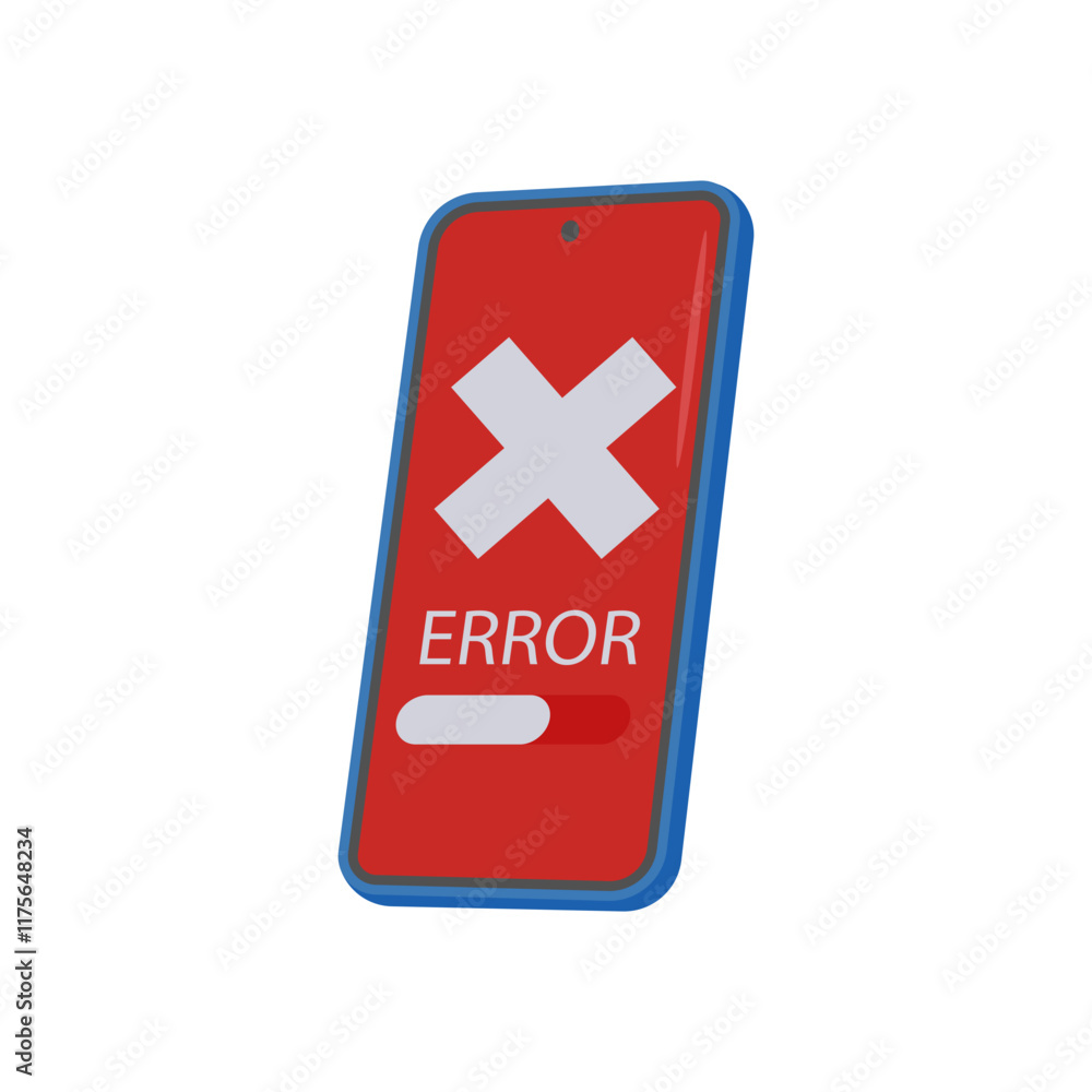 Mobile Error Flat Icon, Vector illustration Mobile Error Flat Icon, Vector illustration
