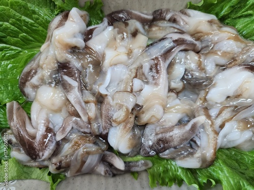 Korean seafood food. fresh cockle photo