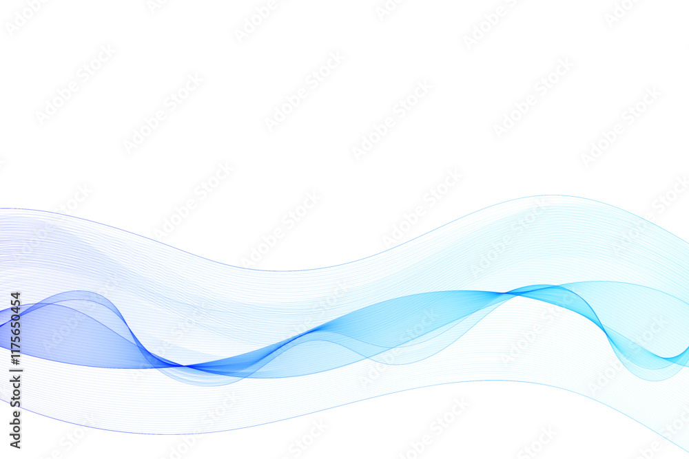 Obraz premium Blue wave pattern. Vector template. Abstract decor element. Eps 10