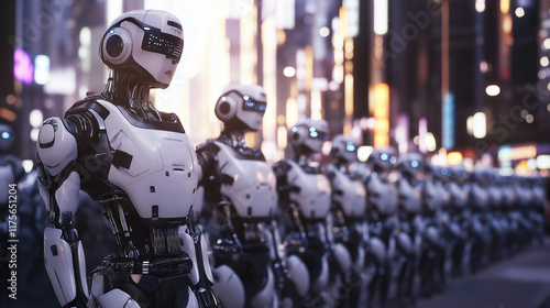 Wallpaper Mural Technological disruption future work with robots in urban environments futuristic viewpoint on automation Torontodigital.ca