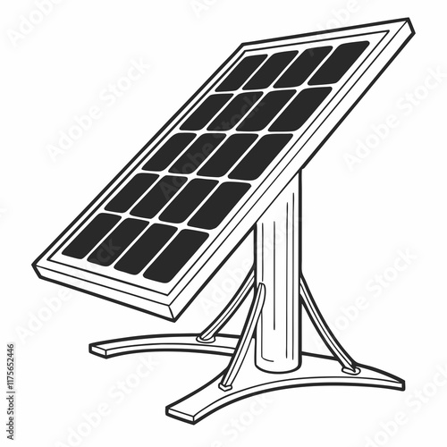 Solar Panel Silhouette Vector Art