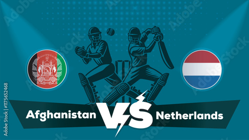 Afghanistan VS Netherlands , Netherlands Vs Afghanistan cricket match , Cricket match concept with creative illustration.eps