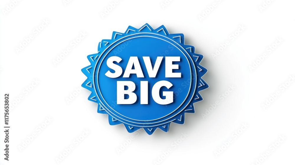Naklejka premium Blue circular badge with 