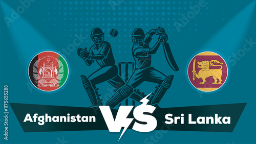 Afghanistan VS Sri Lanka , Sri Lanka Vs Afghanistancricket match , Cricket match concept with creative illustration.eps