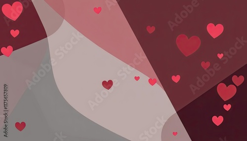 Abstract Valentine's Day hearts layered design photo