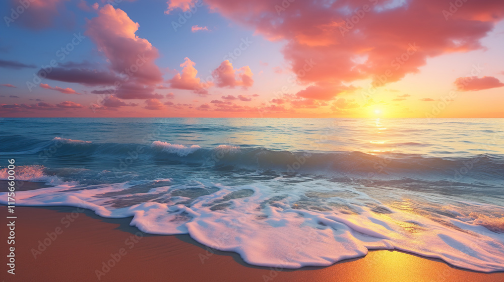 Fototapeta premium Stunning Sunset Beach Scene