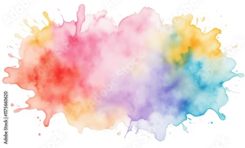 Colorful watercolor paint splash background photo
