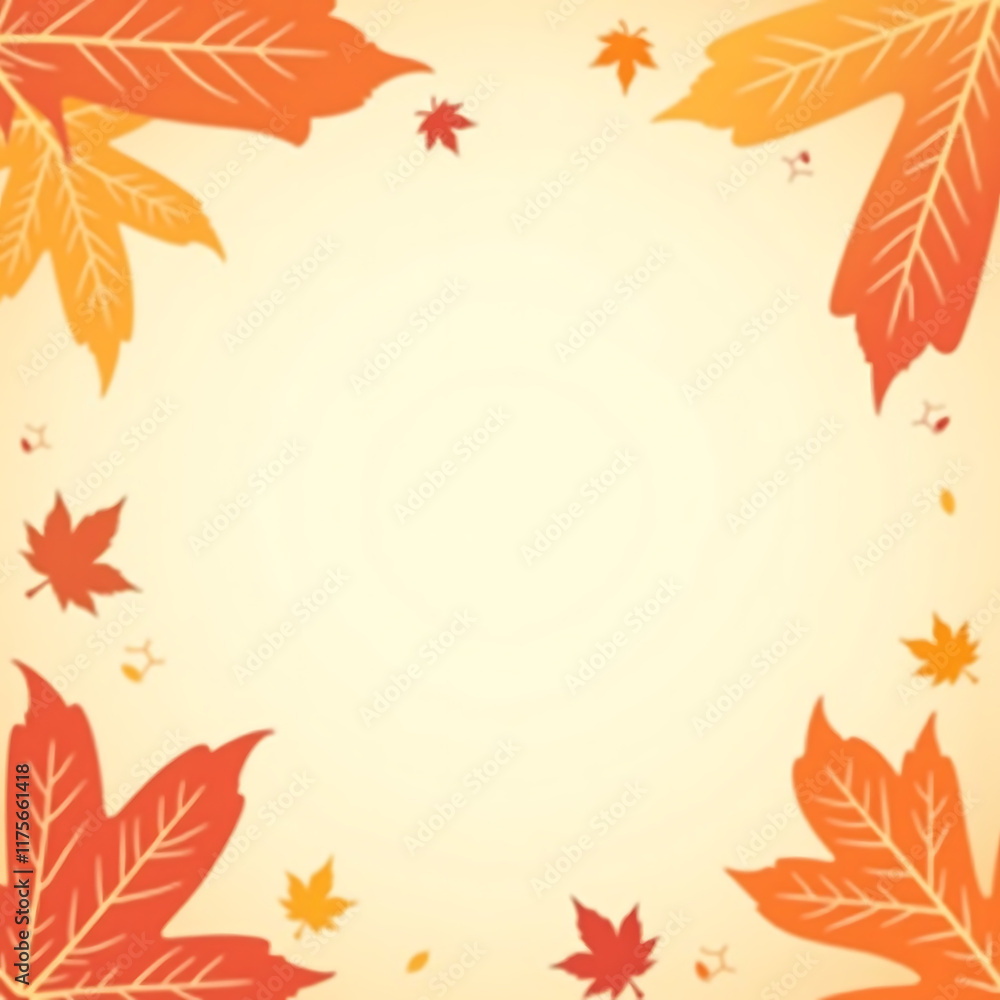 Autumn foliage border with empty space for seasonal design
Autumn foliage border with empty space for seasonal design