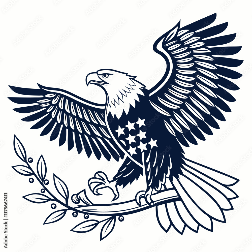Obraz premium The America eagle vector design white background