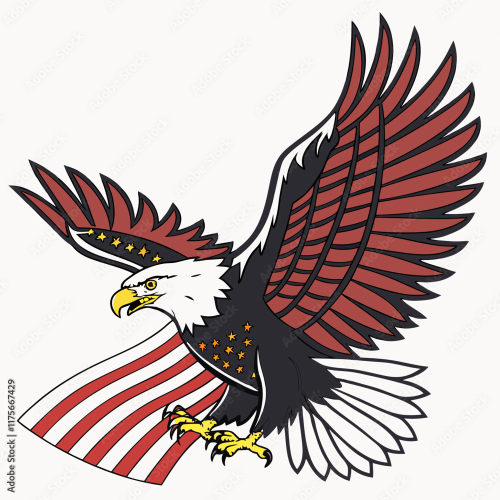 Obraz premium The America eagle vector design white background