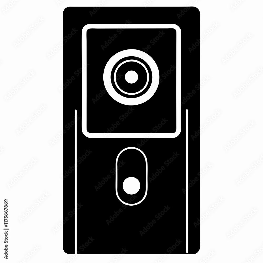 Video Doorbell Silhouette Vector Art Video Doorbell Silhouette Vector Art
