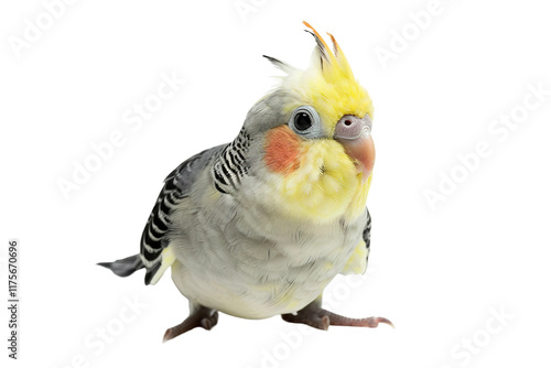 Stunning Nymphicus hollandicus Cockatiel Parrot Isolated on Transparent Background photo