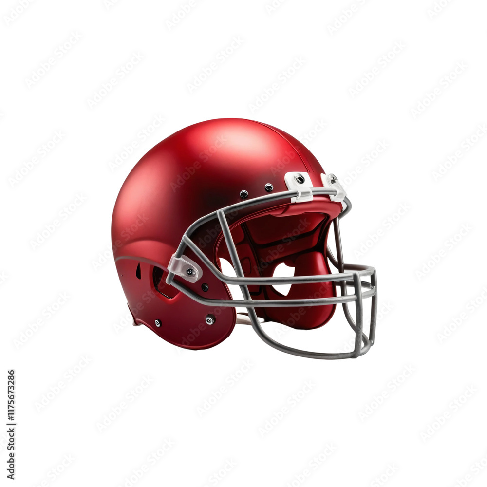 Fototapeta premium Red football helmet isolated on transparent background
