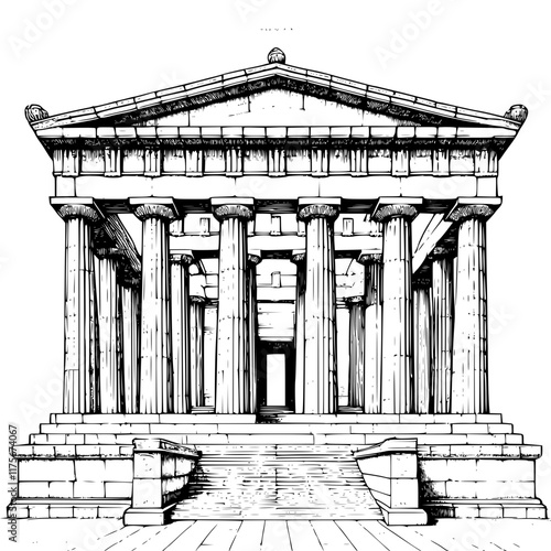 Architectural Masterpiece: Gazebo with Columns & Arches 2D Vector