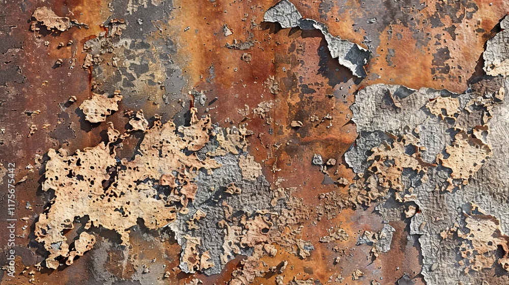 Grungy industrial scene with rusty metal and peeling paint highlighting urban decay and abandonment Grungy industrial scene with rusty metal and peeling paint highlighting urban decay and abandonment