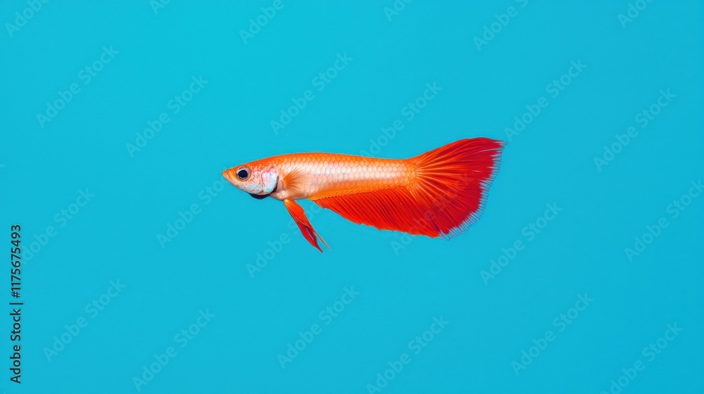 Obraz premium Vibrant guppy fish swimming in aquatic environment hyperrealistic art underwater viewpoint precious design concept