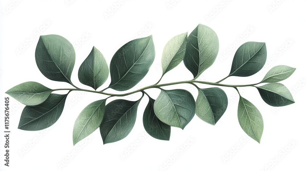 Naklejka premium Tropical leaves decoration isolated on white background for creative designs