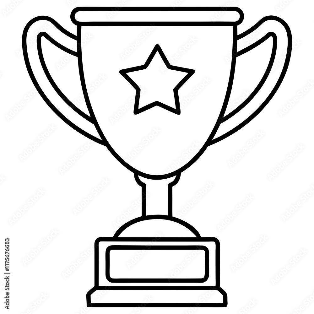 Trophy of Success Line Art Vector Design Trophy of Success Line Art Vector Design