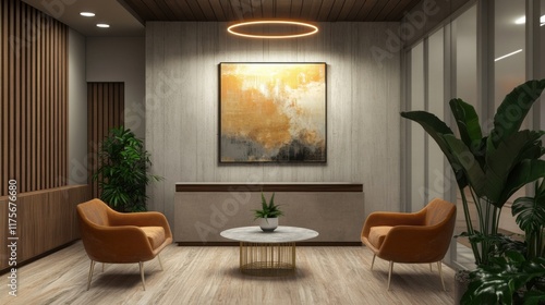 painting and touch-up services, a painter applying fresh coats of paint in a stylish office or residential space, showcasing professionalism