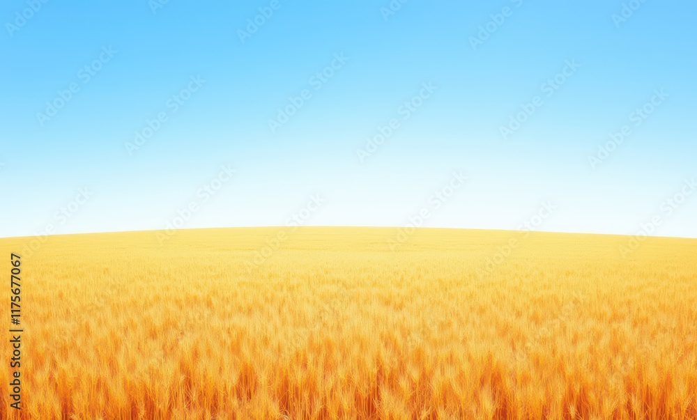 Golden wheat field under a clear sky Golden wheat field under a clear sky