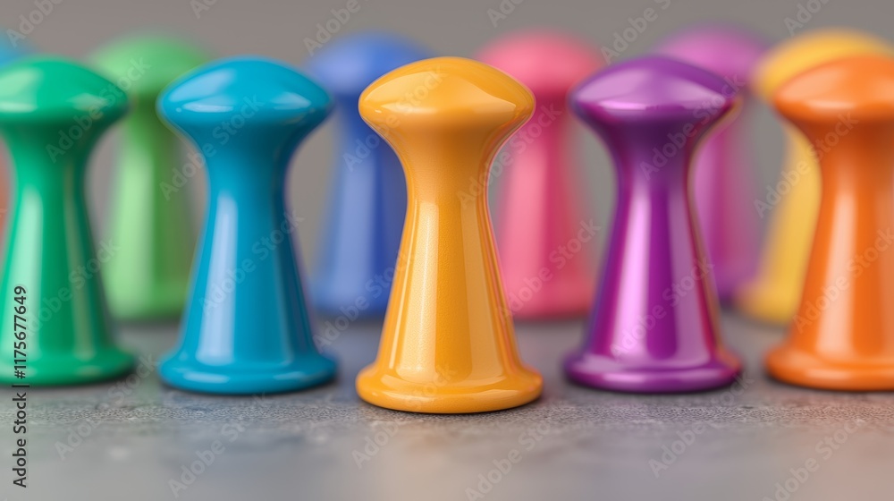 Colorful Game Pieces Representing Customer Experience and Engagement in Interactive Mapping Colorful Game Pieces Representing Customer Experience and Engagement in Interactive Mapping