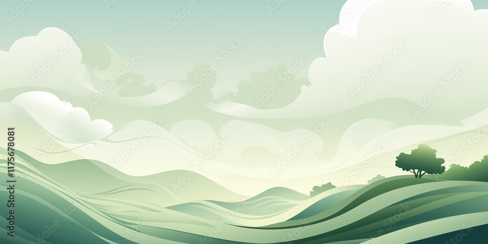 Obraz premium Simple landscape illustration