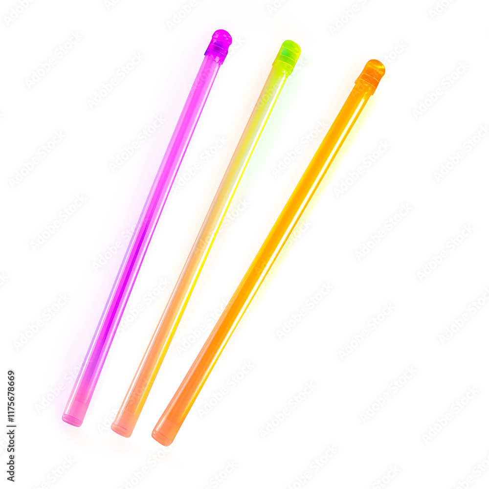 Colorful Neon Light Tubes Abstract Design on a Transparent Background Colorful Neon Light Tubes Abstract Design on a Transparent Background