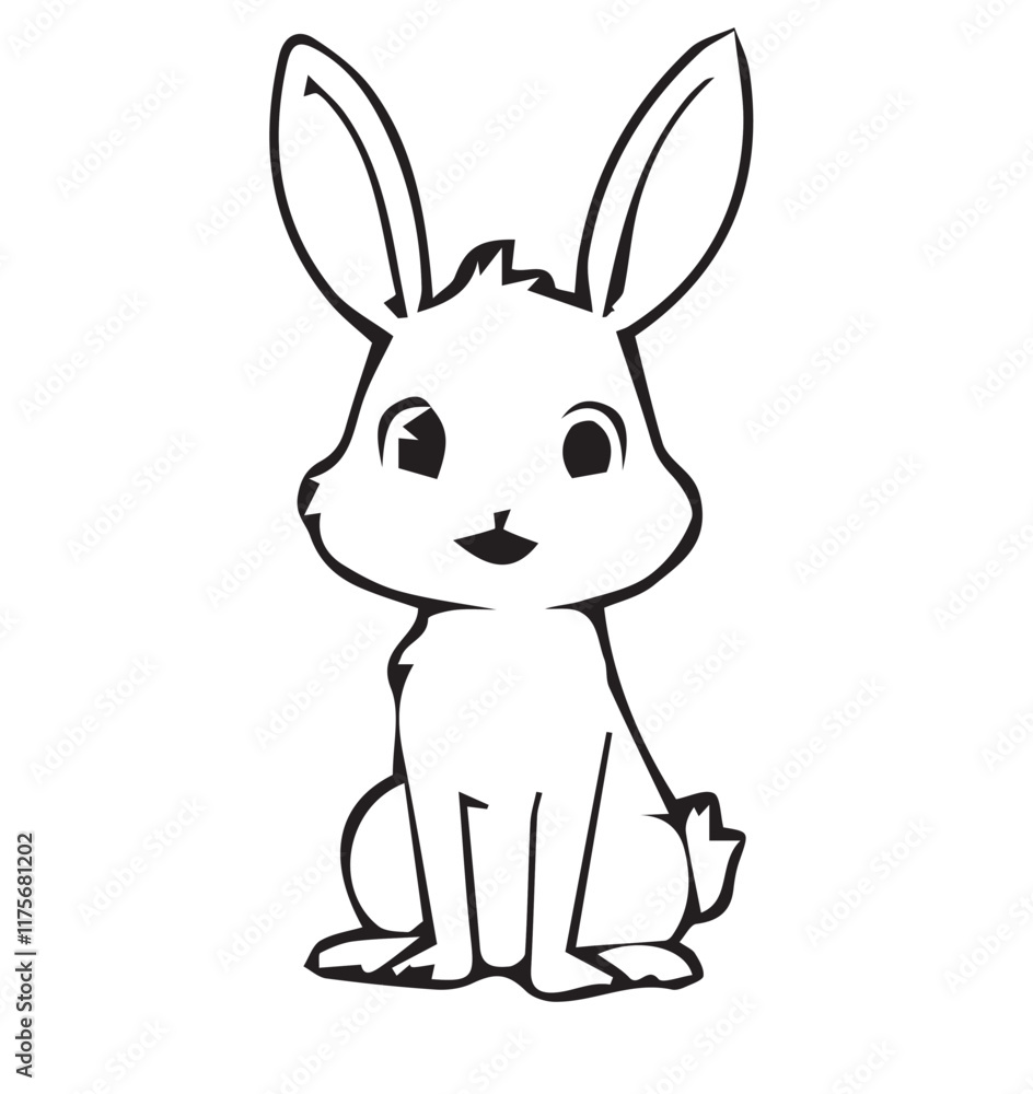 Rabbit black and white design