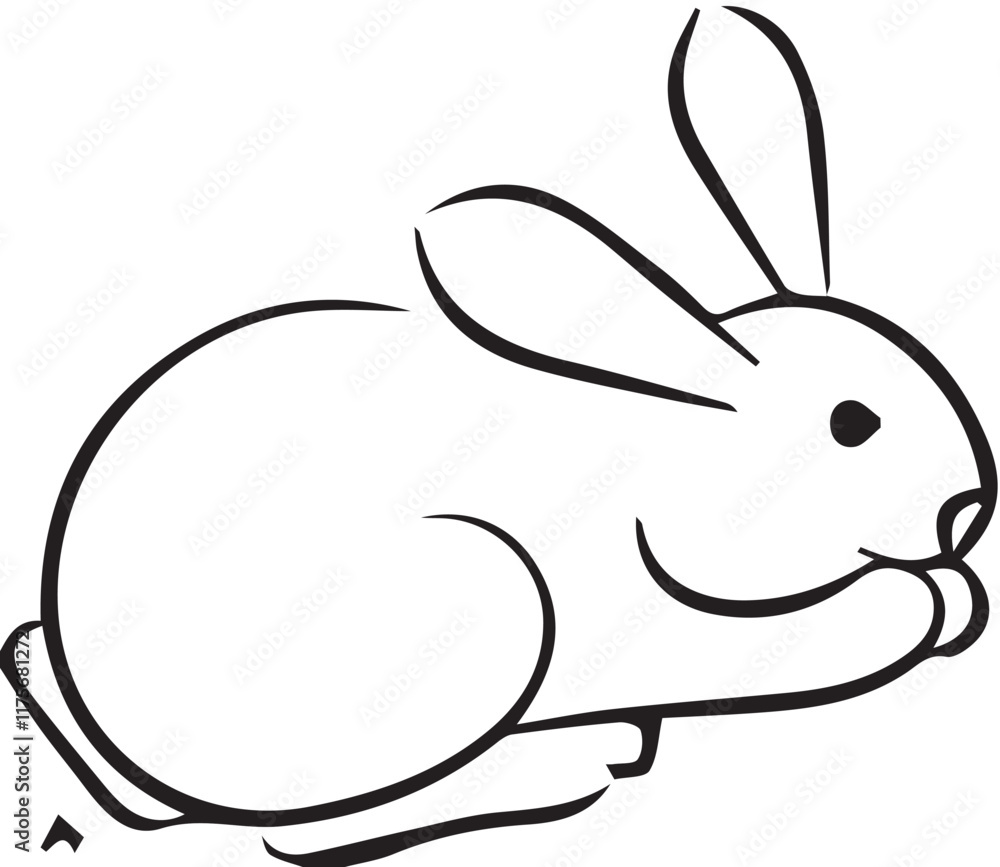 Rabbit black and white design Rabbit black and white design