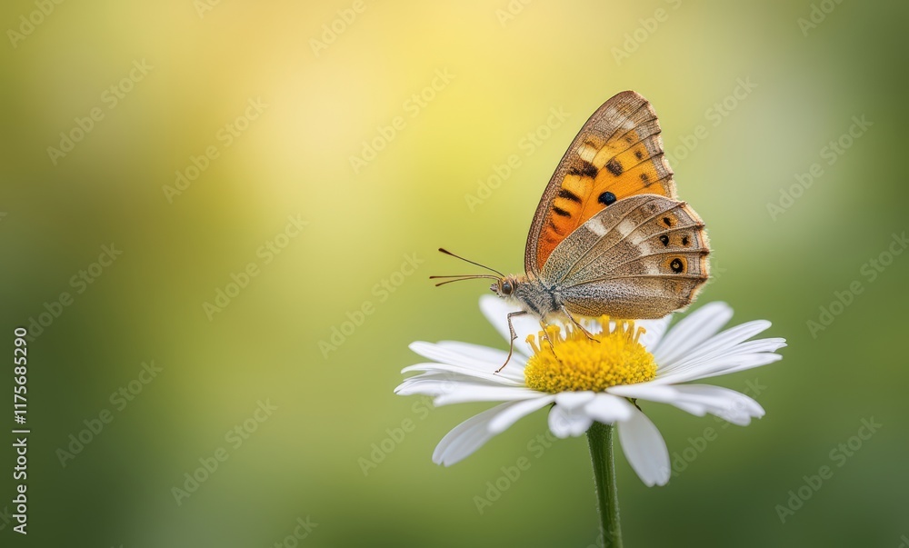 Orange butterfly on a white flower Orange butterfly on a white flower