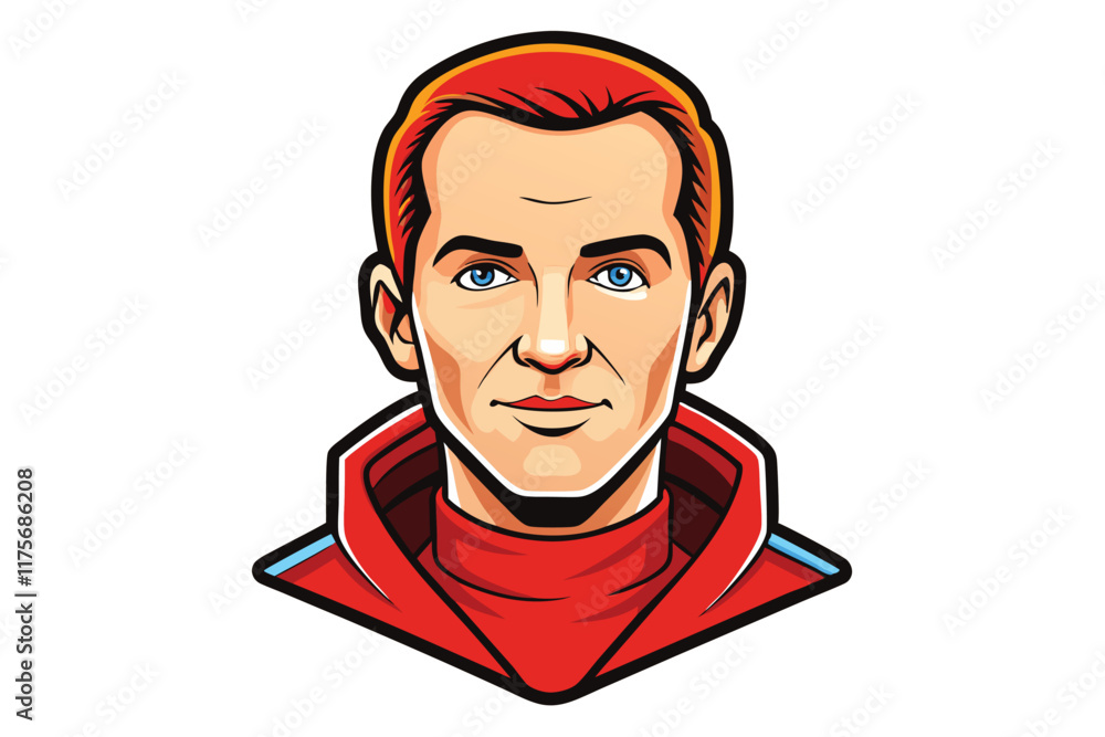 High quality vector artwork of a male face with clean lines and vibrant colors, ideal for logos, avatars, or artistic projects High quality vector artwork of a male face with clean lines and vibrant colors, ideal for logos, avatars, or artistic projects