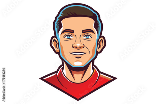 Bold and detailed vector illustration of a man’s face in a dynamic style, suitable for branding, esports, or character design