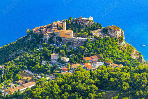 Obraz na płótnie View of Eze, a small medieval village in Provence, France. Eze is listed under the most beautiful villages of France w salonie