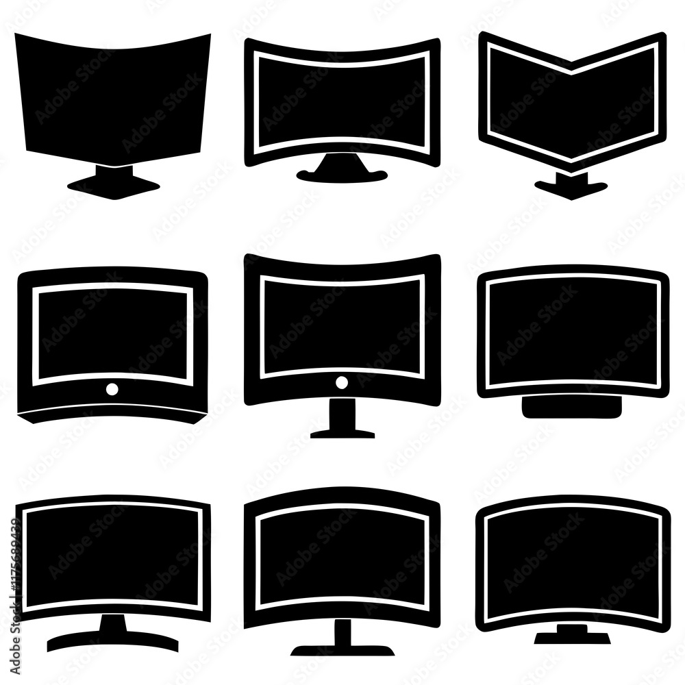 Vector Illustration of Various Computer Monitors and Displays Vector Illustration of Various Computer Monitors and Displays