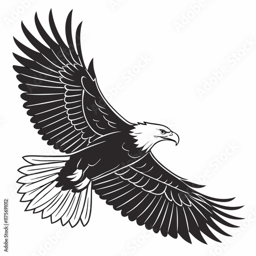 The America eagle vector  design white background