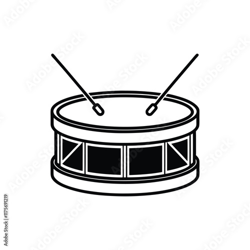 snare drum silhouette vector illustration.