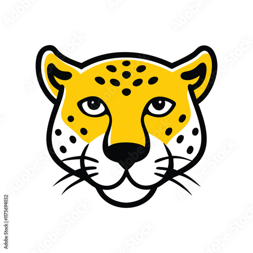 leopard head vector isolated on white